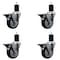 Service Caster 4'' Maroon Poly Swivel 1-3/4'' Expanding Stem Caster Set with Brake, 4PK SCC-EX20S414-PPUB-MRN-PLB-134-4 - alternate 1
